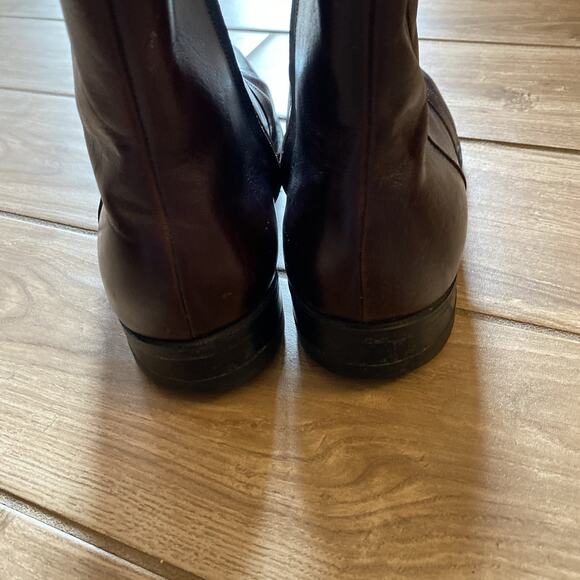 Vintage Florsheim Midtown Brown Leather Beatle Boots Zipper Hipster Preppy main image 7